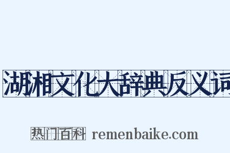湖湘文化大辞典反义词是什么意思的图片